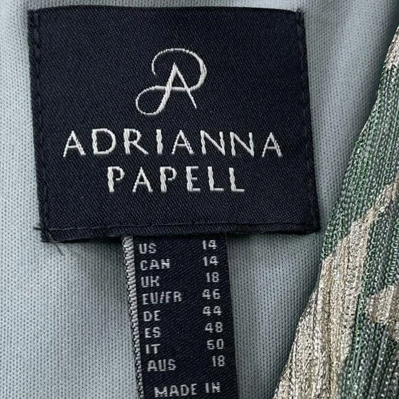 Foil Leaf Flutter-Sleeve Draped Gown - Picture 5 of 5